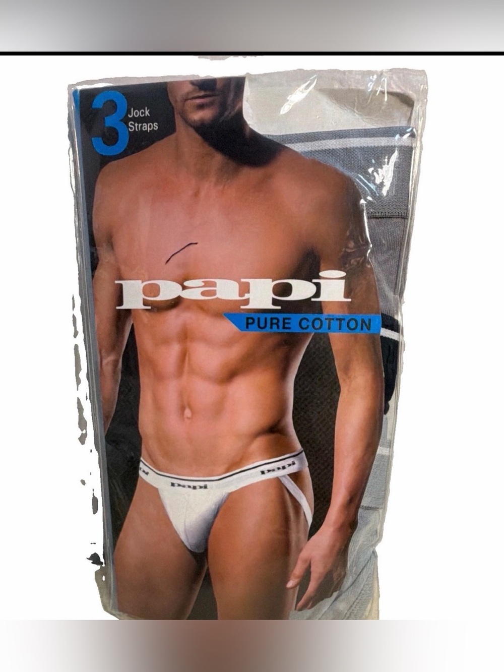 Brand New Men's Papi 3 Pack Premium Cotton Soft Touch  Jock Straps Size XL 40-42